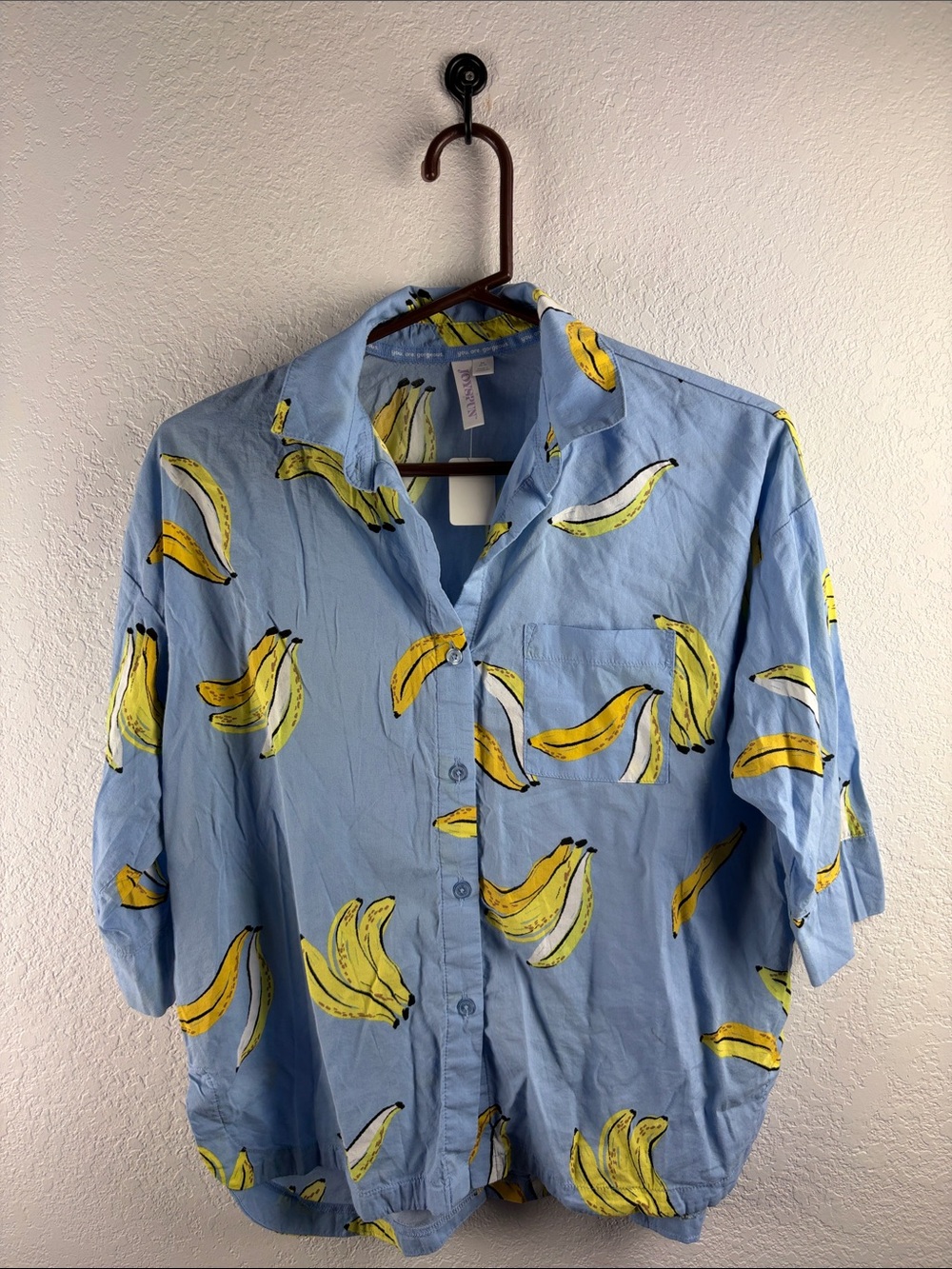 Joyspun Women’s Light Blue Banana Print pajama set - XS